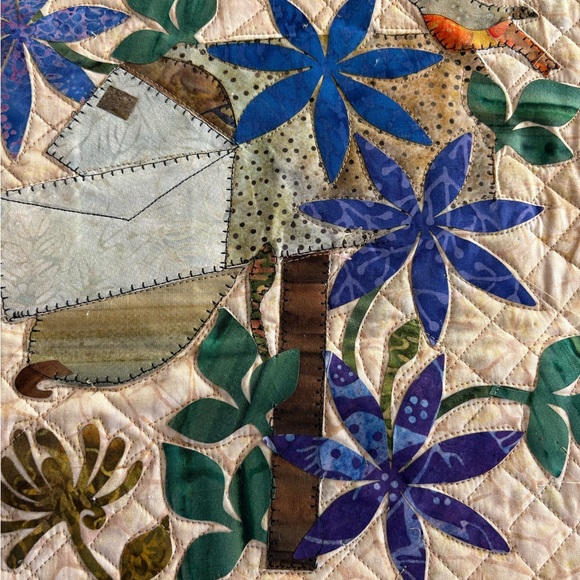 Floral Quilted Wall Hanging hand done from a kit - Picture 2 of 3